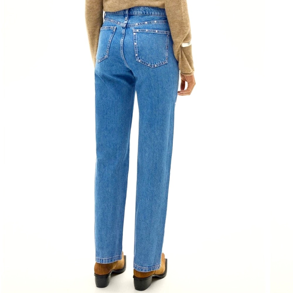 MANGO Billie stud straight leg jeans